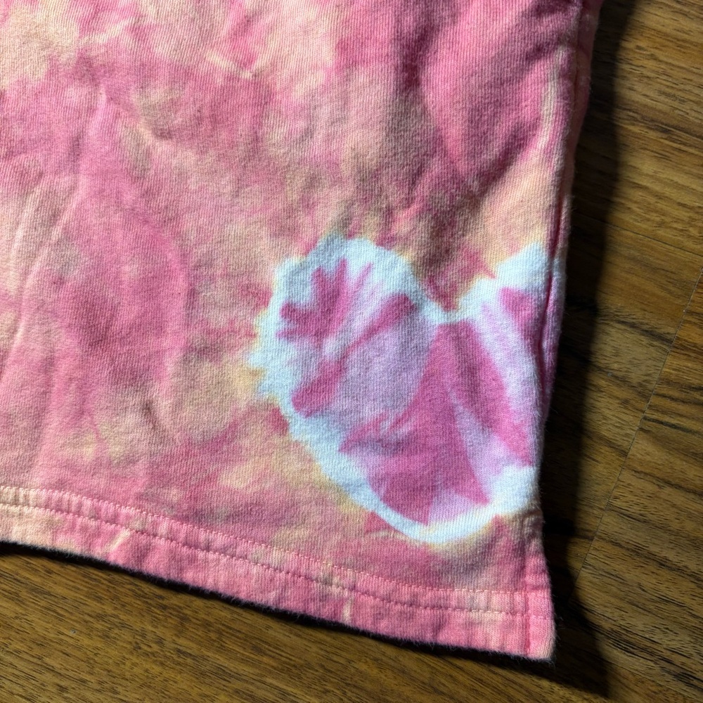 Frankies Bikinis Tie Dye Lounge Shorts Women’s M Pink Orange Cotton Terry USA - Picture 2 of 5